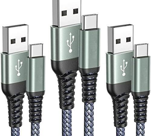 USB Type C ケーブル USB-A & USB-Cケーブル【3本セット1m/1m/2m】3.0A 急速充電タイプc ケーブル Sony Xperia XZ2 XZ3/ Samsung S22 S21S20 S10 S9/ Asus Zenfone 2/Xiaomi/Nintendo Switch その他 Android 等 USB-C機器対応