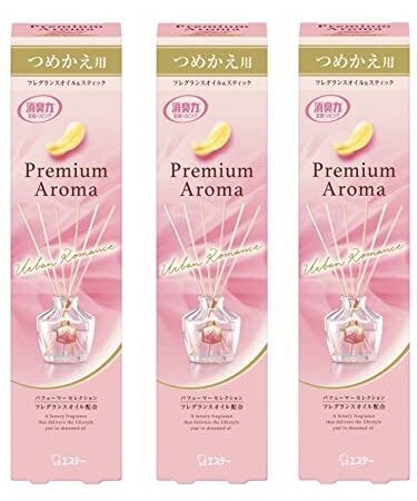 [ 消臭力 プレミアムアロマ スティック ]【まとめ買い】 部屋用 アーバンロマンス つめかえ 50ml×3個 お部屋の消臭力 リード ディフューザー 玄関 リビング 寝室 ルームフレグランス 消臭 芳香剤