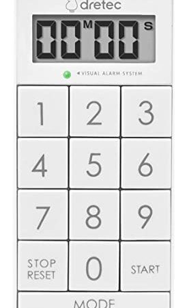 dretec(ドリテック) タイマー 勉強 キッチン 光 消音 マグネット デジタル スリムキューブ ホワイト