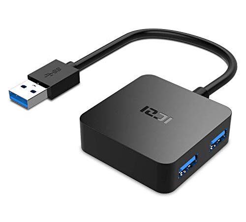 ICZI USB ハブ3.0 4ポートUSB 3.0 ハブ 四角形 HUB 5Gbps高速変換アダプター バスパワー 拡張 軽量 コンパクト PS4 PC Windows/Linux/Mac & Surface Proその他PC機器対応 …