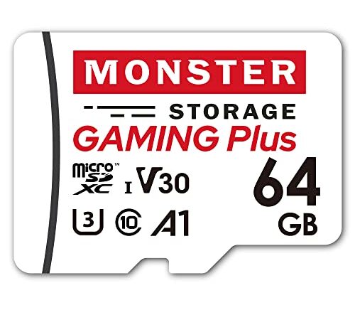 Monster Storage microSD 64GB class10 UHS-1 U3 V30 A1 最大Read95MB/s 最大Write80MB/s 4K対応 Nintendo Switch ドライブレコーダー 動作確認済 変換アダプタ付 日本国内正規品 GAMING Plus MS-GM064MSD