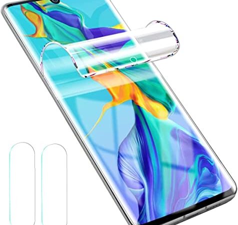 【5枚】 for Huawei P30 pro フィルム 3枚 +レンズ保護フィルム 2枚 for Huawei P30 pro 保護フィルム 指紋認証対応可能 独創柔らかいTPU素材 3D曲面設計 TPU全面保護 浮き防止 気泡レス 滑り心地 キズ修復 貼り直し可 スムースタッチ ケースと併用できる【for Huawei P30 pro-TPU3枚】