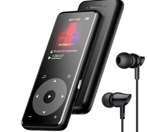 【日本正規品･国内認証済】MP3プレーヤー AGPTEK Bluetooth5.1 mp3プレイヤー ウォークマン HIFI高音質 スピーカー搭載 内蔵8GB SDカード対応 128GBまで拡張可能 長再生時間 キーランプ 高コスパ FMラジオ ダイレクト録音対応 操作簡単 小型 ロックボタンで誤動作防止 通勤/ランニング/ヨガ/言語学習などに適用 イヤホン付き ギフト プレゼント A16