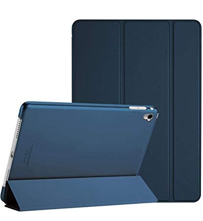 ProCase iPad Pro 9.7"ケース スマート 超スリム スタンド フォリオ保護ケース 半透明フロスト バックカバー 対応機種: iPad Pro 9.7" 2016 (A1673 A1674 A1675) - ネービー