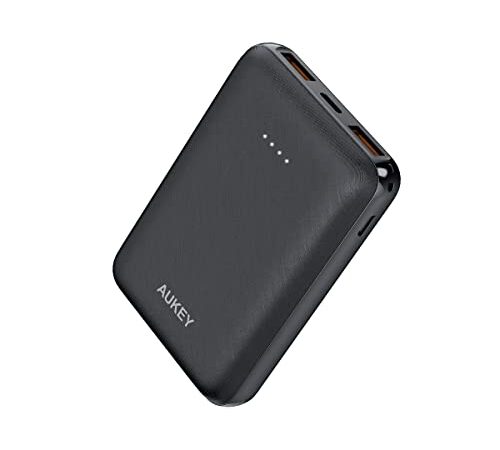 モバイルバッテリー 大容量 コンパクト AUKEY オーキー Sprint Go Series PB-N67 10000mAh 20W PD/QC対応 パススルー スマホ iPhone12 Android 充電 USB Type-C タイプC おしゃれ 2年保証 (ブラック)