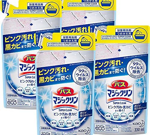 【まとめ買い】バスマジックリン SUPERCLEAN 香りが残らないタイプ つめかえ用 330ml × 4個