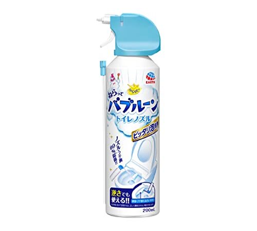 らくハピ ねらってバブルーン トイレノズル トイレの洗浄剤 [200ml] トイレ掃除 泡 大掃除 (アース製薬)