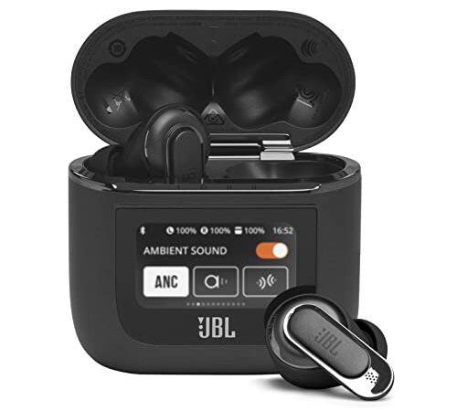 JBL TOUR PRO 2 完全ワイヤレスイヤホン ハイブリッド ノイズキャンセリング/マルチポイント/IPX5/Bluetooth対応/ワイヤレス充電対応/スマートタッチディスプレイ搭載/ブラック/JBLTOURPRO2BLK 小