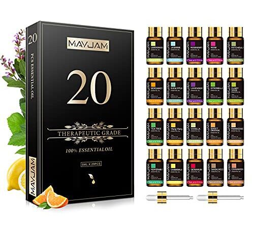 MAYJAM エッセンシャルオイル セット アロマオイルセット 精油 お試しセット マッサージオイル プレゼント 5ml×20本