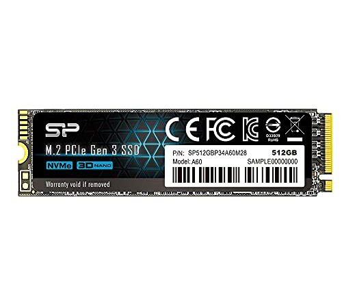 シリコンパワー SSD 512GB 3D NAND M.2 2280 PCIe3.0×4 NVMe1.3 P34A60シリーズ 5年保証 SP512GBP34A60M28