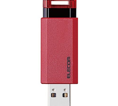 エレコム USBメモリ 128GB USB3.1(Gen1)対応 ノック式 オートリターン機能付 レッド MF-PKU3128GRD