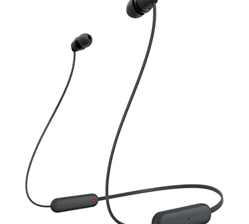 ソニー ワイヤレスイヤホン WI-C100:Bluetooth対応/25時間スタミナ/IPX4防滴/DSEE搭載 ブラック WI-C100 BZ 小