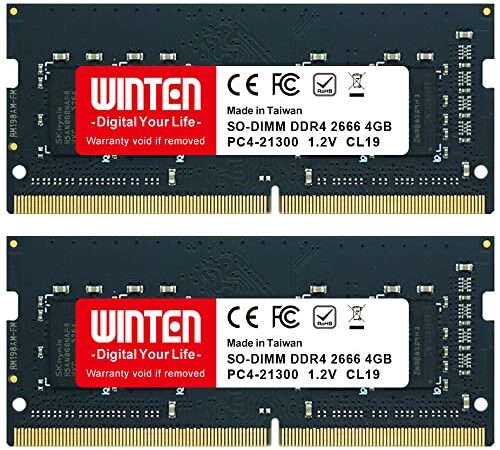 WINTEN ノートPC用 メモリ 8GB(4GB×2枚) PC4-21300(DDR4 2666)【製品5年保証】DDR4 SDRAM SO-DIMM Dual 内蔵メモリー 増設メモリー WT-SD2666-D8GB 5623