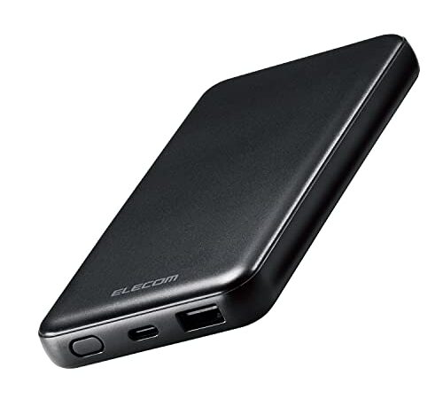 エレコム モバイルバッテリー 10000mAh 大容量 ( USB PD対応 ) 20W Type-C×1 / USB-A×1 【 iPhone / Android 各種対応 】 PSE認証 ブラック EC-C03BK