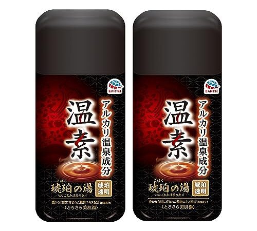 【Amazon.co.jp限定】 【医薬部外品】 温素 琥珀の湯 いい湯めぐり 入浴剤 心なごむ和漢茶の香り(透明) 600g x 2個 (アース製薬)