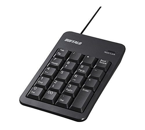 バッファロー BUFFALO 有線テンキーボードTabキーUSBハブ付き ブラック BSTKH100BK