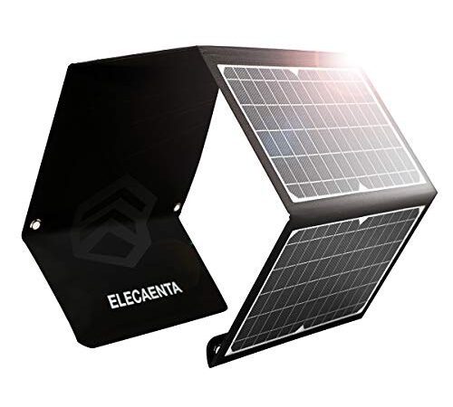 ELECAENTA 30Ｗ ソーラーチャージャー 3USBポート PD18Ｗ/QC3.0急速充電 オートリトライ機能 ソーラーパネル 折りたたみ式 薄型超軽量 ETFE材質 ソーラー充電器 スマホ充電器 防水 防災/アウトドア iPhone/Android対応(LSFC-30)