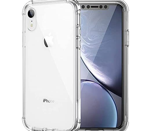 iPhone XR 6.1インチ ケース クリア シェル 〔SGS認証 クリア 美しい 光沢感 落下防止 衝撃吸収 頑丈 軽量 黄ばみ防止 ソフト 軽薄型 耐衝撃 米軍MIL規格取得〕背面 プロテクター シリコンカバー 『四隅エアバッグ 半密閉音室 軽い 四隅滑り止保護 スレ傷防止 滑り止め 』TPU+ポリカーボネートハイブリッド Qi無線ワイヤレス充電対応(ストラップホール付き) 專用スマホ カバー