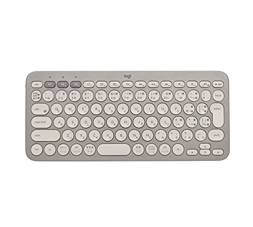 ロジクール ワイヤレスキーボード 無線 薄型 小型 K380GY グレージュ Bluetooth ワイヤレス キーボード Windows Mac iPad iOS Android Chrome Surface K380 国内正規品