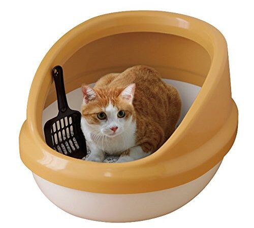 アイリスオーヤマ 猫トイレ 猫 トイレ ハーフカバー (スコップ付き) 三毛 P-NE-500-H