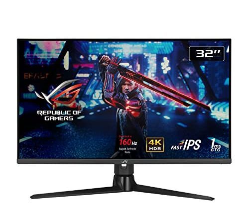 ASUS ゲーミングモニター ROG Swift XG32UQ 32インチ/4K/160Hz/HDMI 2.1,DP/IPS/1ms/DisplayHDR 600/量子ドット技術/可変オーバードライブ/PS5/国内正規品