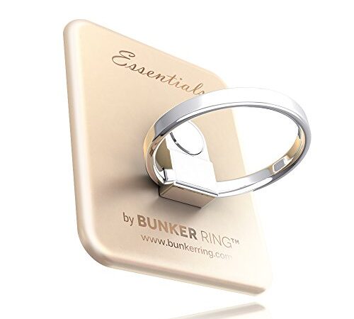 BUNKER RING Essentials バンカーリング iPhone/iPad/iPod/Galaxy/Xperia/スマートフォン・タブレットPCを指1本で保持・落下防止・スタンド機能(ゴールド) BUESGL