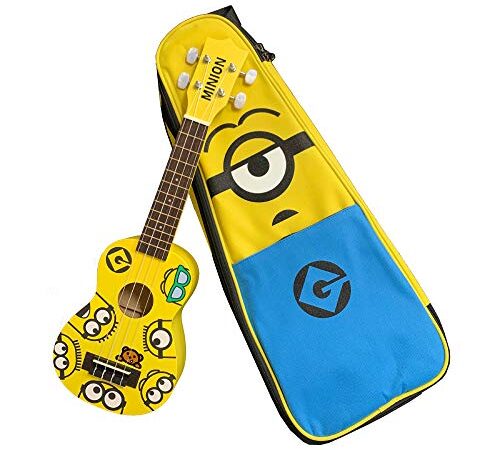 【KIWAYA】UKULELE MINIONS MN-10 ソプラノウクレレ 専用ケース付 (ひょうたん型 ミニオン ウクレレ 初心者 キッズ)