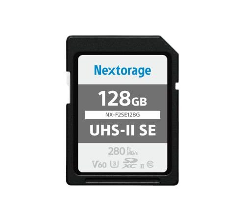 Nextorage ネクストレージ 国内メーカー 128GB UHS-II V60 SDXCメモリーカード F2SEシリーズ 4K 最大読み出し速度280MB/s 最大書き込み速度100MB/s メーカー5年保証 NX-F2SE128G/INE