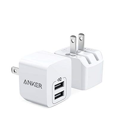 【2個セット】Anker PowerPort mini（USB充電器 12W 2ポート）【PSE技術基準適合/折りたたみ式プラグ/PowerIQ/超コンパクトサイズ 】iPhone iPad Android各種対応 ホワイト