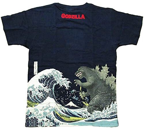 フォーカート ゴジラ Ｔシャツ 富嶽三十六景 大怪獣ノ図 ネイビー Ｍ（胸囲78～84ｃｍ）