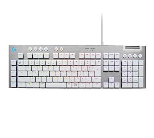 【Amazon.co.jp限定】Logicool G ロジクール G ゲーミングキーボード G813 ホワイト 有線 薄型 GLスイッチ タクタイル メカニカル キーボード 日本語配列 LIGHTSYNC RGB USBパススルー G813-TCWH 国内正規品