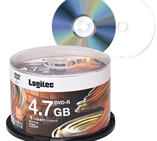 ロジテック DVD-R CPRM対応 1回記録用 録画用 4.7GB 120分 16倍速 記録メディア スピンドルケース 50枚入り LM-DR47VWS50W