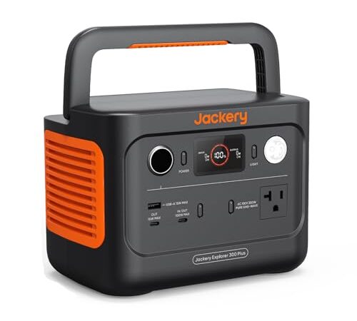 Jackery ポータブル電源 300 Plus リン酸鉄 288Wh/300W ポータブルバッテリー 家庭用 アウトドア用 バックアップ電源 純正弦波 AC(300W 瞬間最大600W)/DC/USB出力 専用アプリで遠隔操作可能 MPPT制御 車中泊 キャンプ 防災グッズ 非常用電源 AC100V 50Hz/60Hz対応 ジャクリ 300 プラス